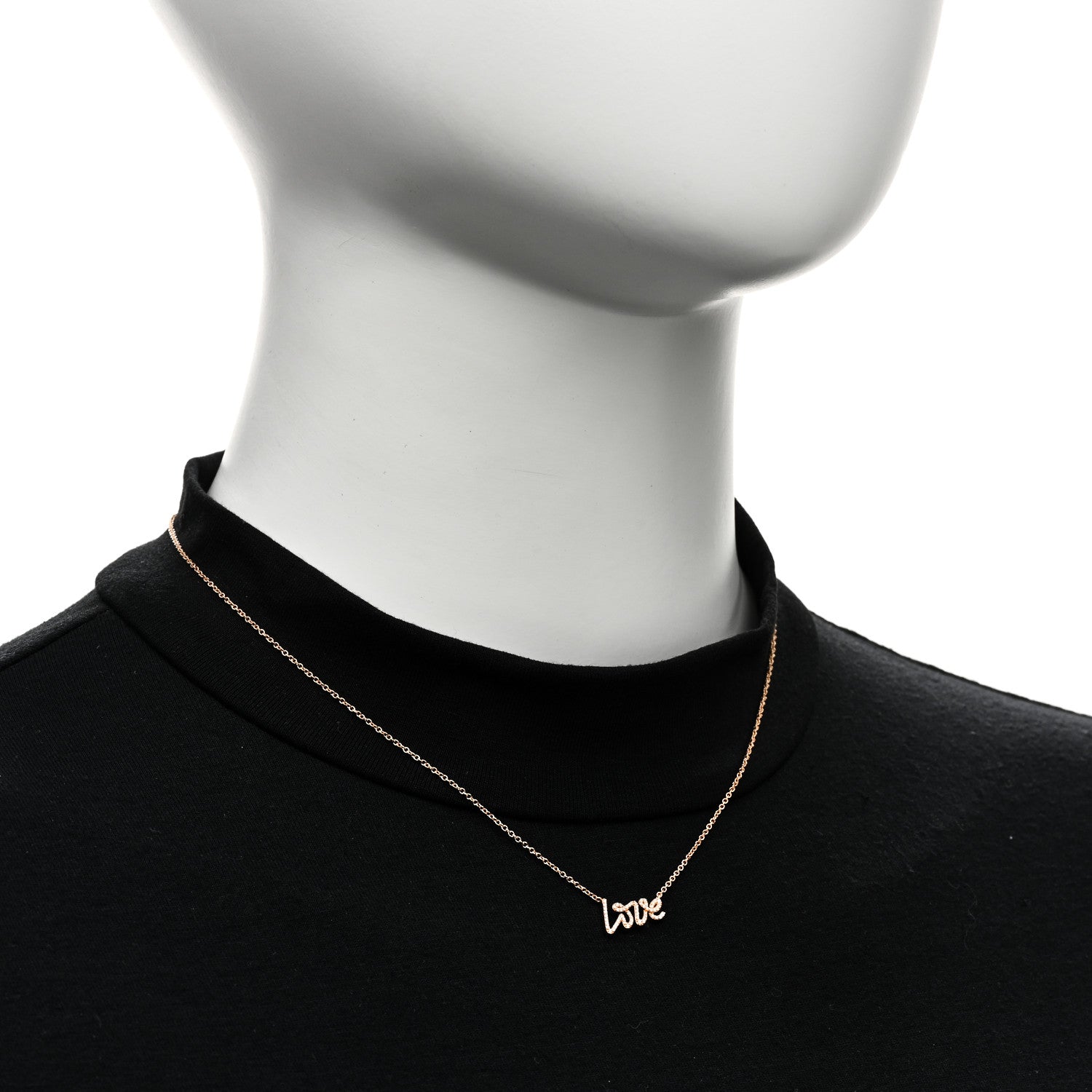 Tiffany 18K Rose Gold Diamond Mini Paloma's Graffiti Love Pendant Necklace 2 of 6