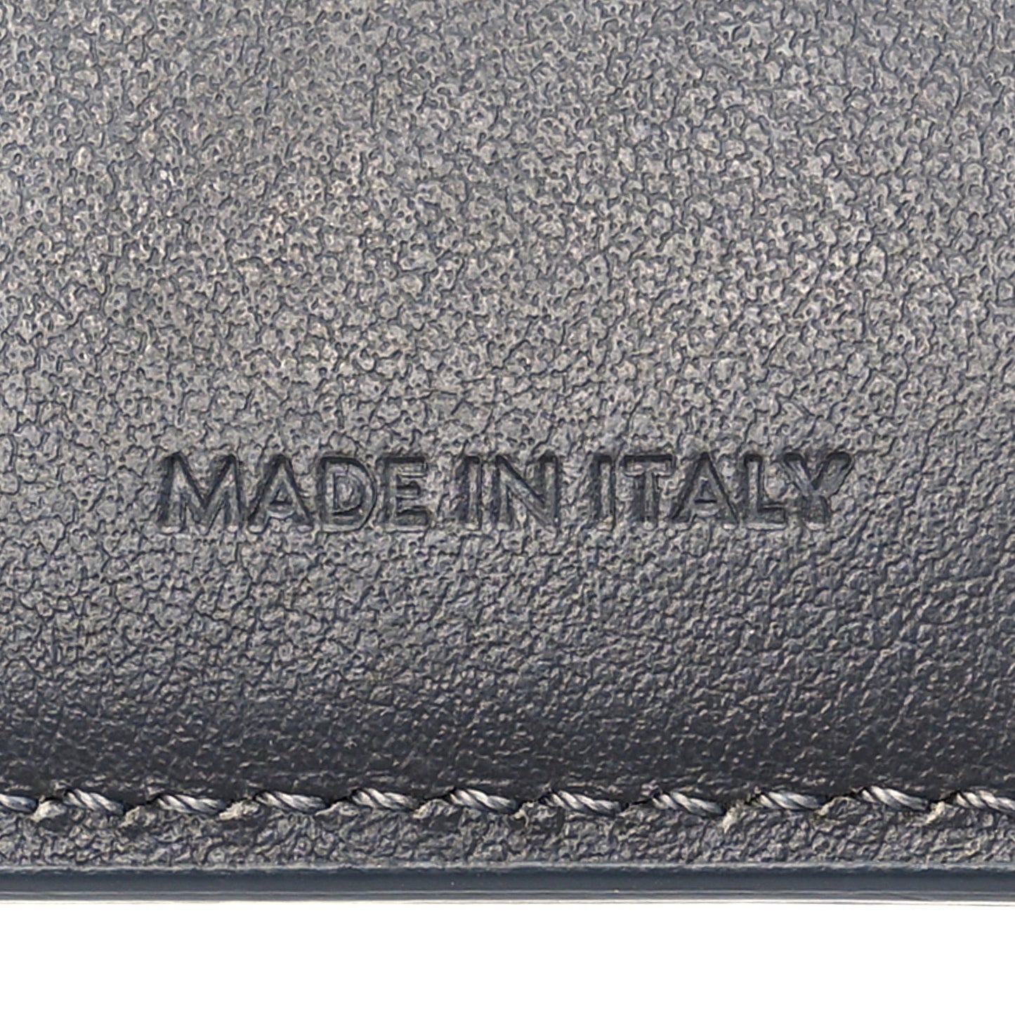 Grained Calfskin Large Multifunction Strap Wallet Medium Grey