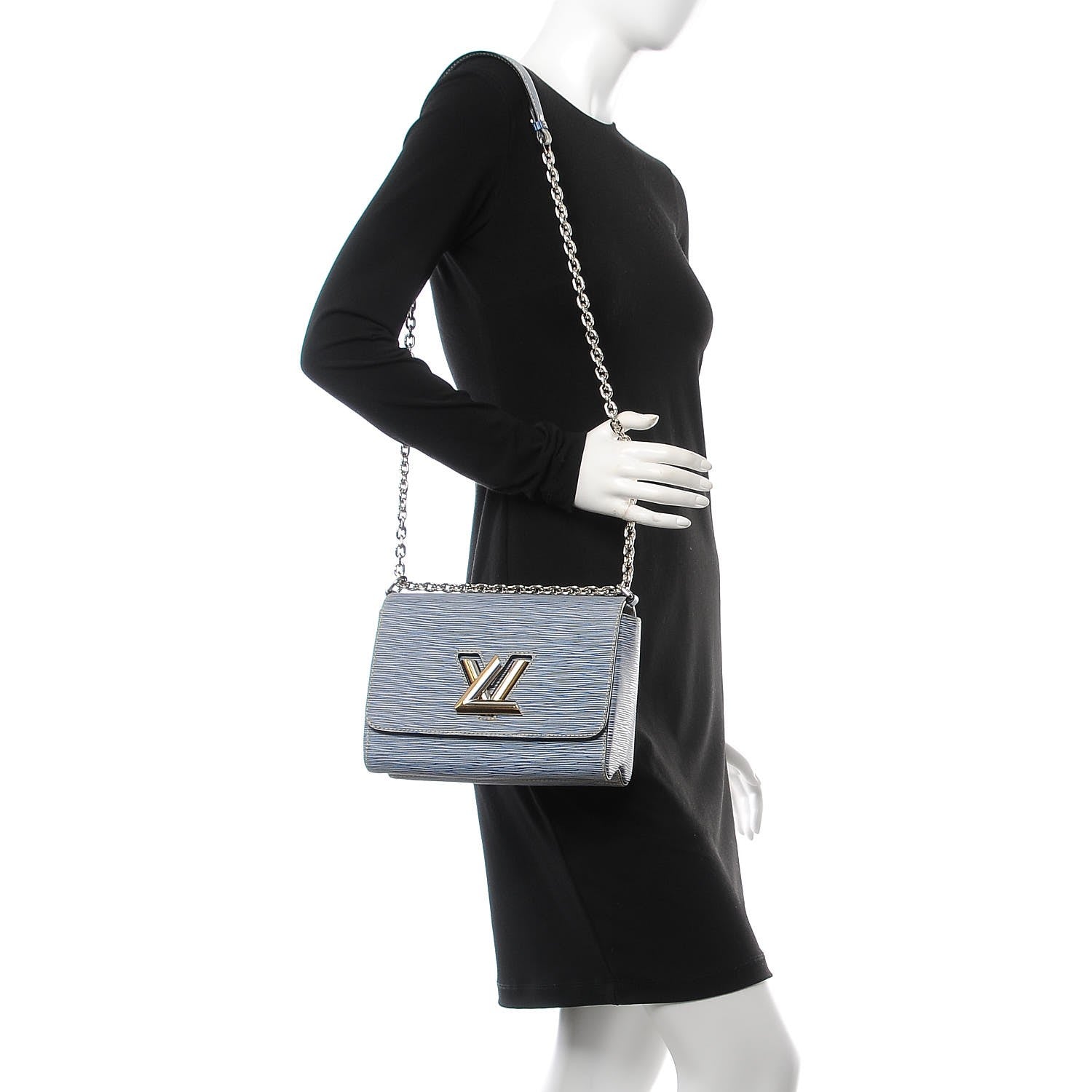 Louis Vuitton Epi Twist Shoulder Bag MM Denim Light 2 of 9