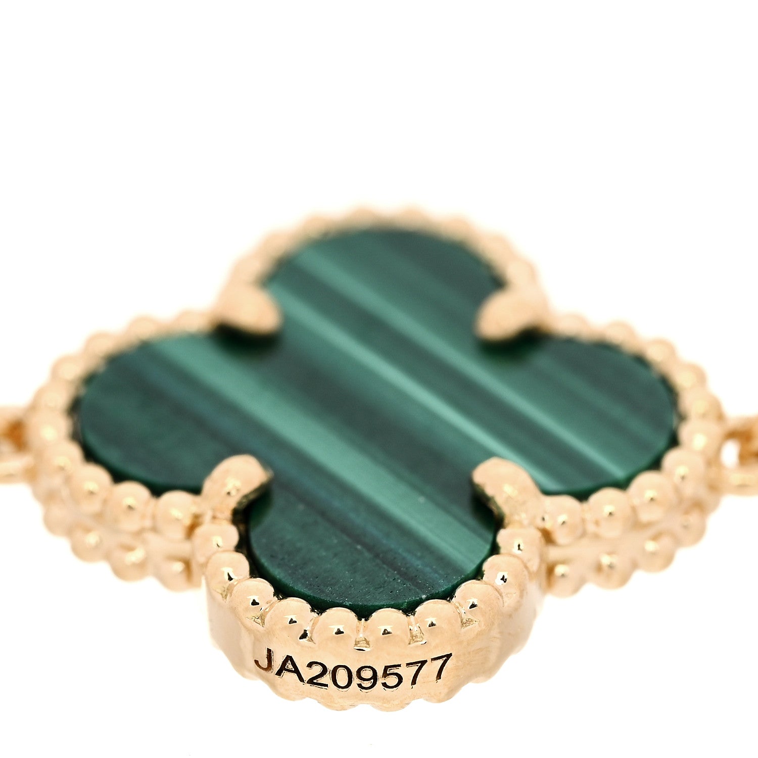 Van Cleef & Arpels 18K Yellow Gold Malachite 5 Motifs Vintage Alhambra Bracelet 4 of 7