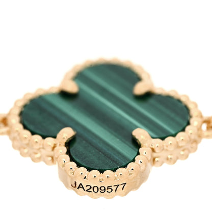 Van Cleef & Arpels 18K Yellow Gold Malachite 5 Motifs Vintage Alhambra Bracelet 4 of 7