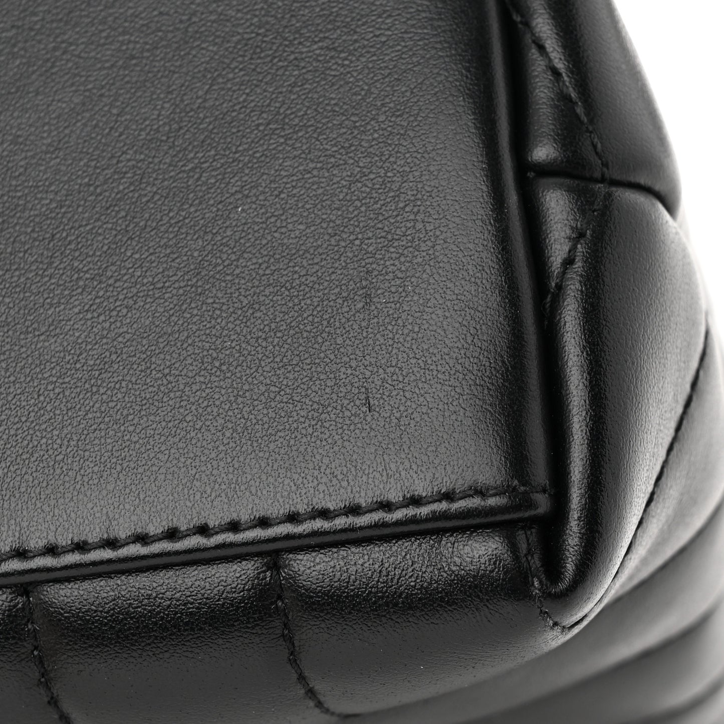 Calfskin Y Quilted Monogram Monochrome Small Loulou Chain Satchel Black