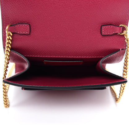 Valentino Garavani Grainy Calfskin VLogo Crossbody Bag Raspberry 5 of 9