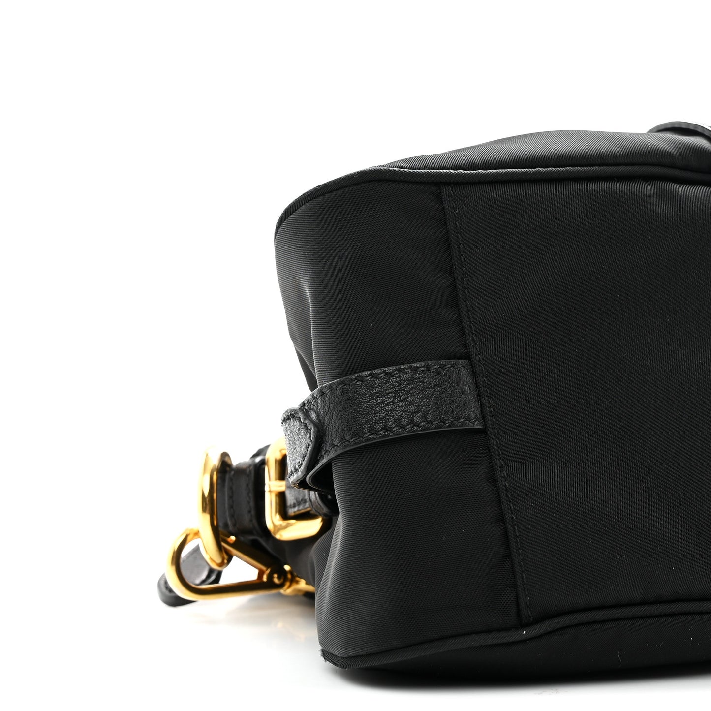 Tessuto Nylon Soft Calfskin Shopping Satchel Black