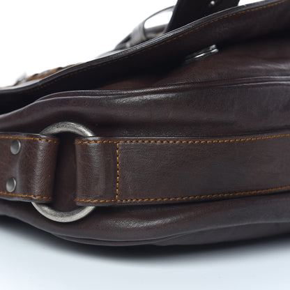 Christian Dior Calfskin Gaucho Double Saddle Bag Brown 9 of 11