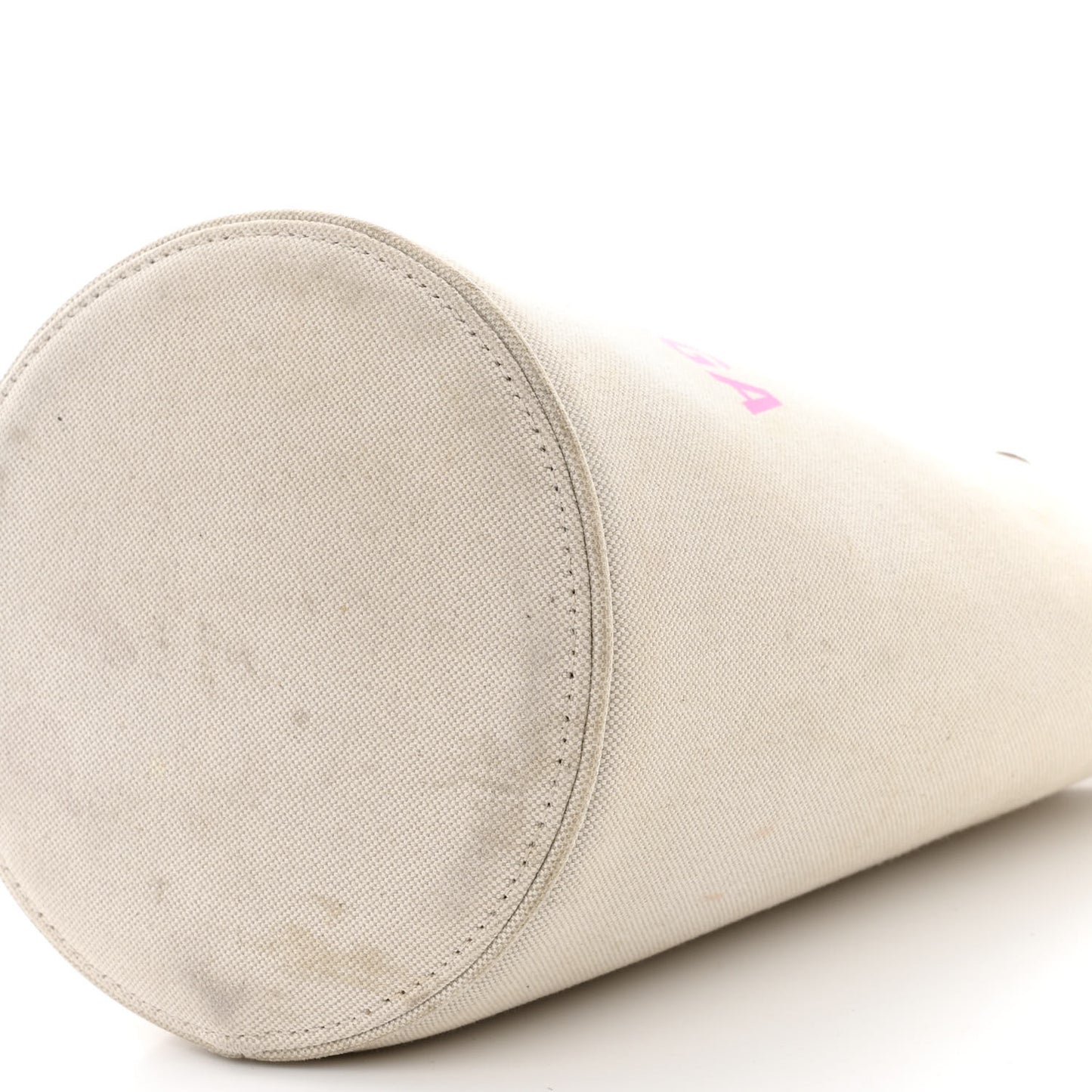 Cotton Canvas Calfskin New Wave Tote XS Natural Pink
