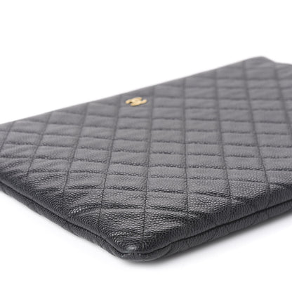 Chanel Caviar Quilted Large Cosmetic Case Black 5 of 9