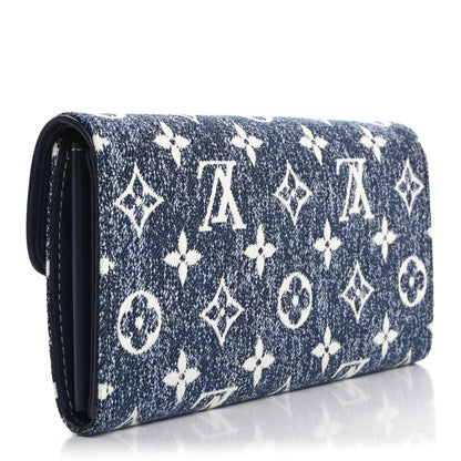 Louis Vuitton Monogram Jacquard Denim Sarah Wallet Bleu 3 of 7