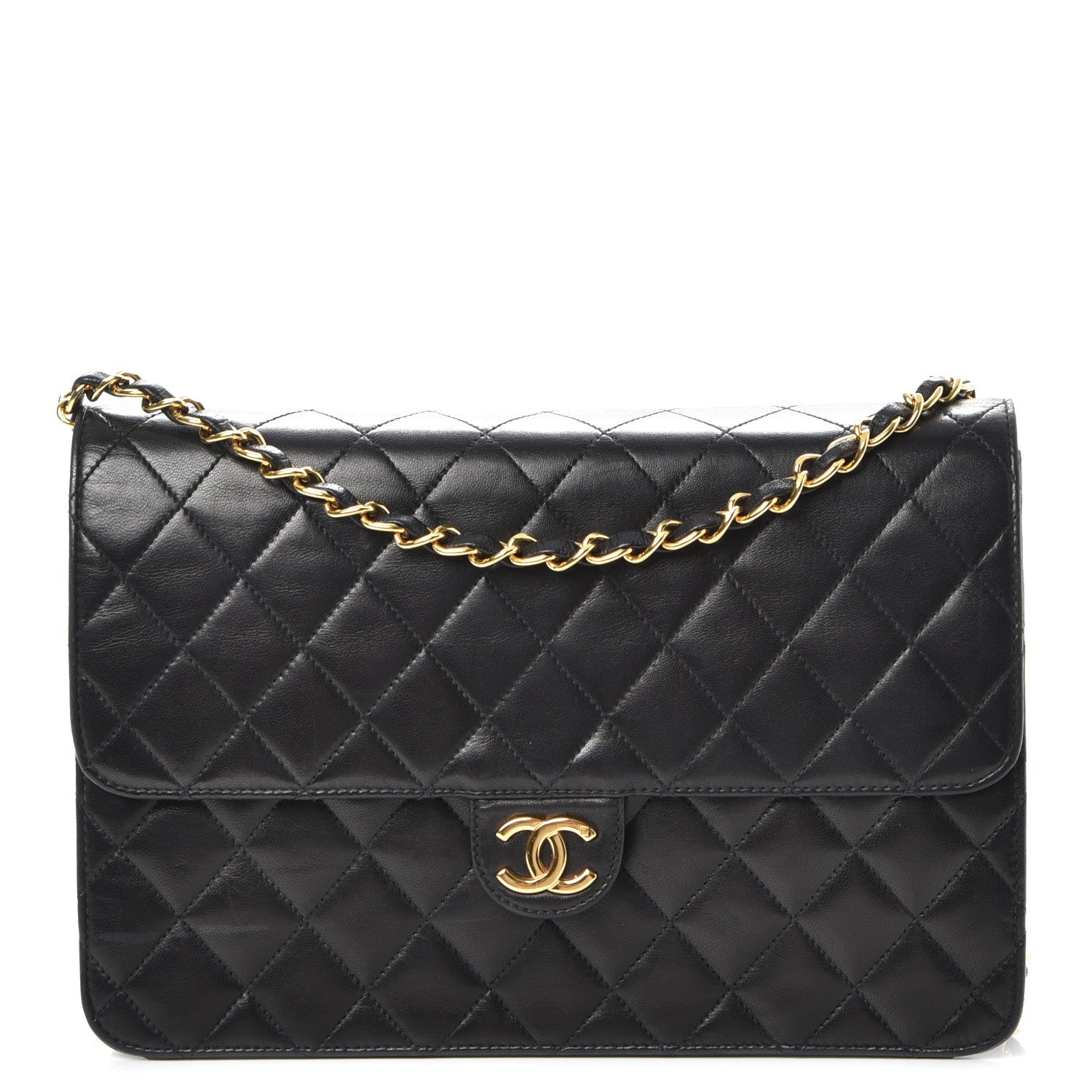 Chanel Lambskin Quilted Medium Single Flap Black 1 of 11