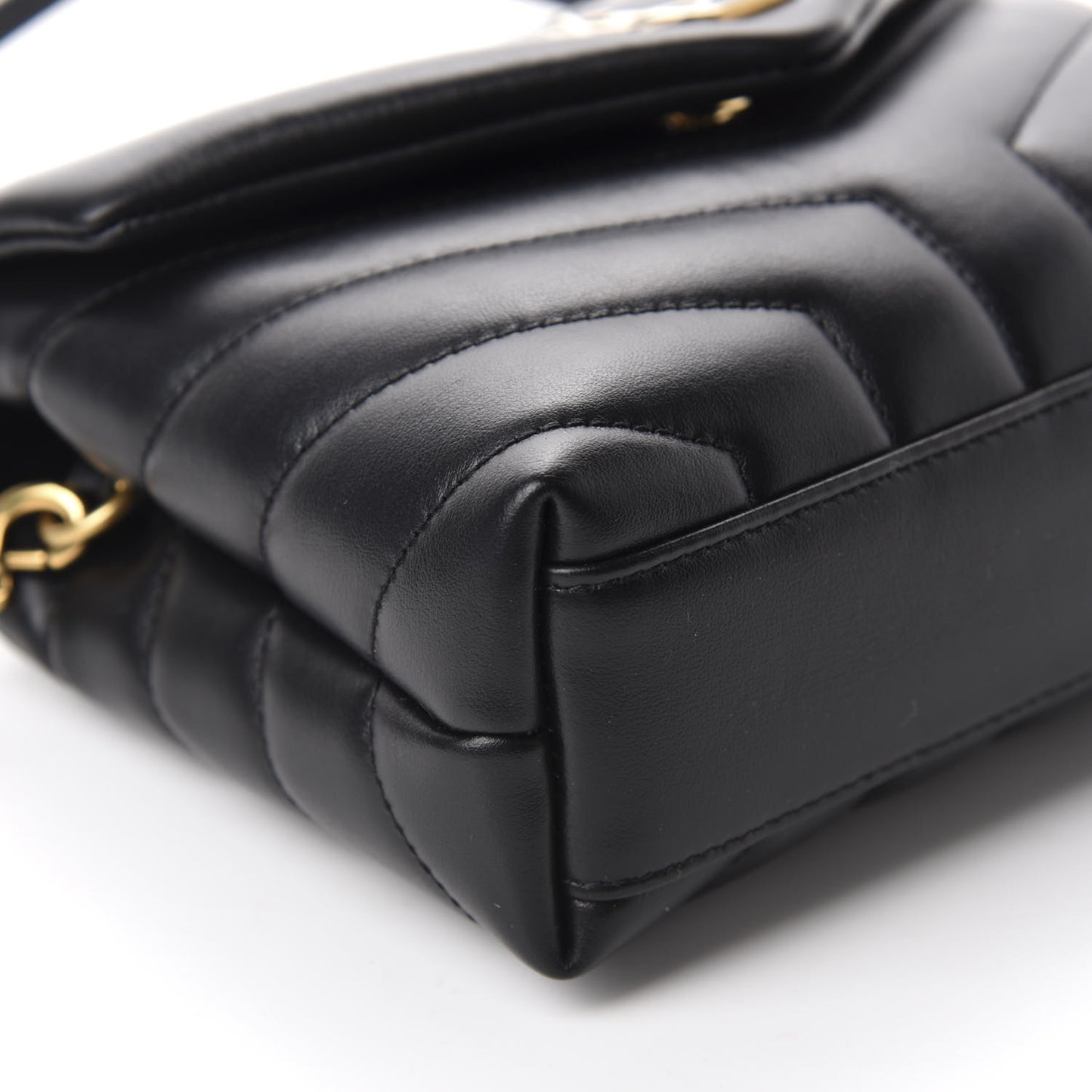 Calfskin Y Quilted Monogram Toy Loulou Crossbody Bag Black