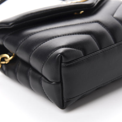 Saint Laurent Calfskin Y Quilted Monogram Toy Loulou Crossbody Bag Black 5 of 12