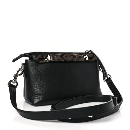 Fendi Vitello Dolce Bi-Color FF 1974 Embossed Mini By The Way Boston Bag Black Maya 3 of 9