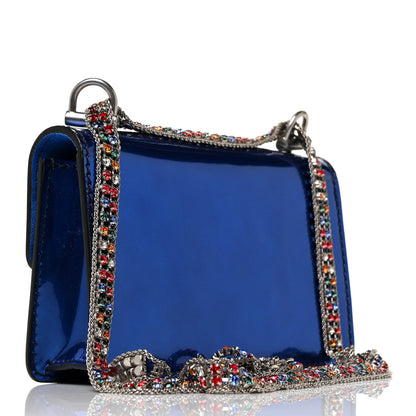 Christian Dior Metallic Patent Crystal Dioraddict Flap Bag Blue 2 of 7