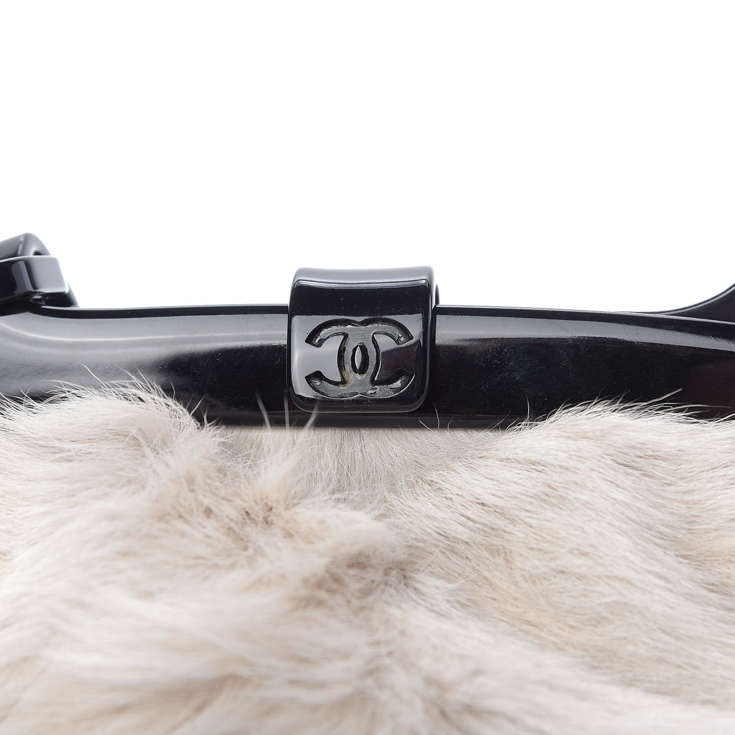 Rabbit Fur N°5 Frame Bag Beige