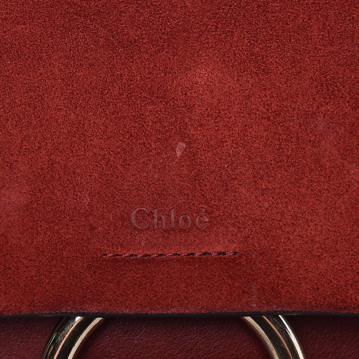 Chloe Suede Calfskin Small Faye Backpack Sienna Red 9 of 14
