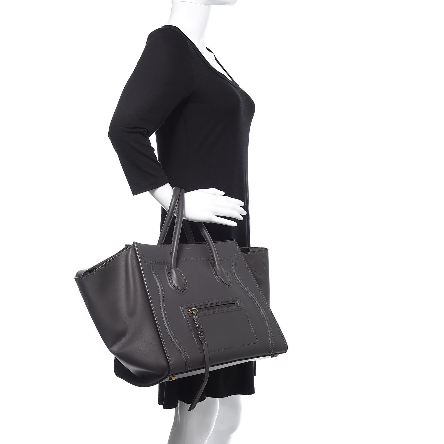 Celine Smooth Calfskin Medium Phantom Luggage Grey 2 of 10