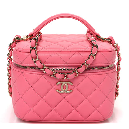 Chanel Lambskin Quilted Small CC Vanity Case Pink 1 of 10
