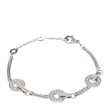 Bulgari 18K White Gold Diamond BVLGARI BVLGARI Openwork Bracelet ML 1 of 4