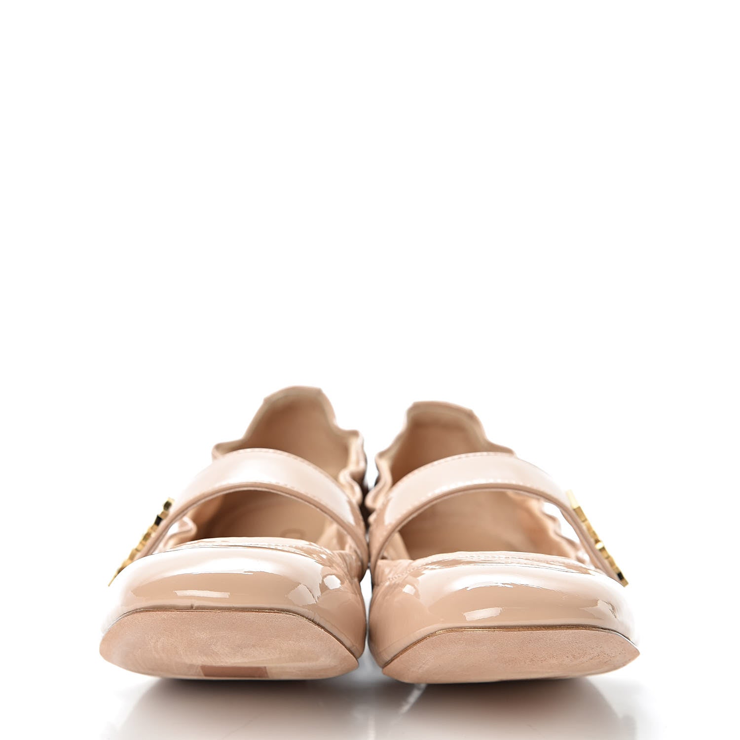 Christian Dior Patent Baby-D Ballet Flats 38.5 Nude 2 of 9