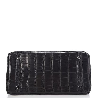 Hermes Matte Niloticus Crocodile Birkin 30 Black 6 of 27