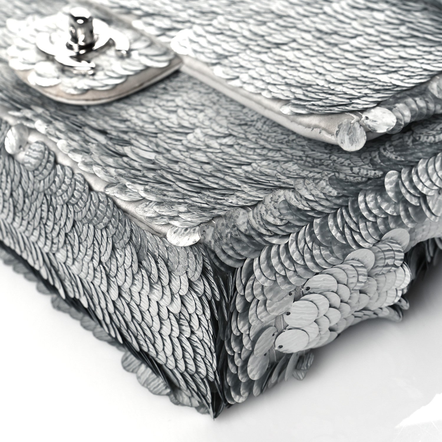 Chanel Sequin Mini Rectangular Flap Silver 9 of 10