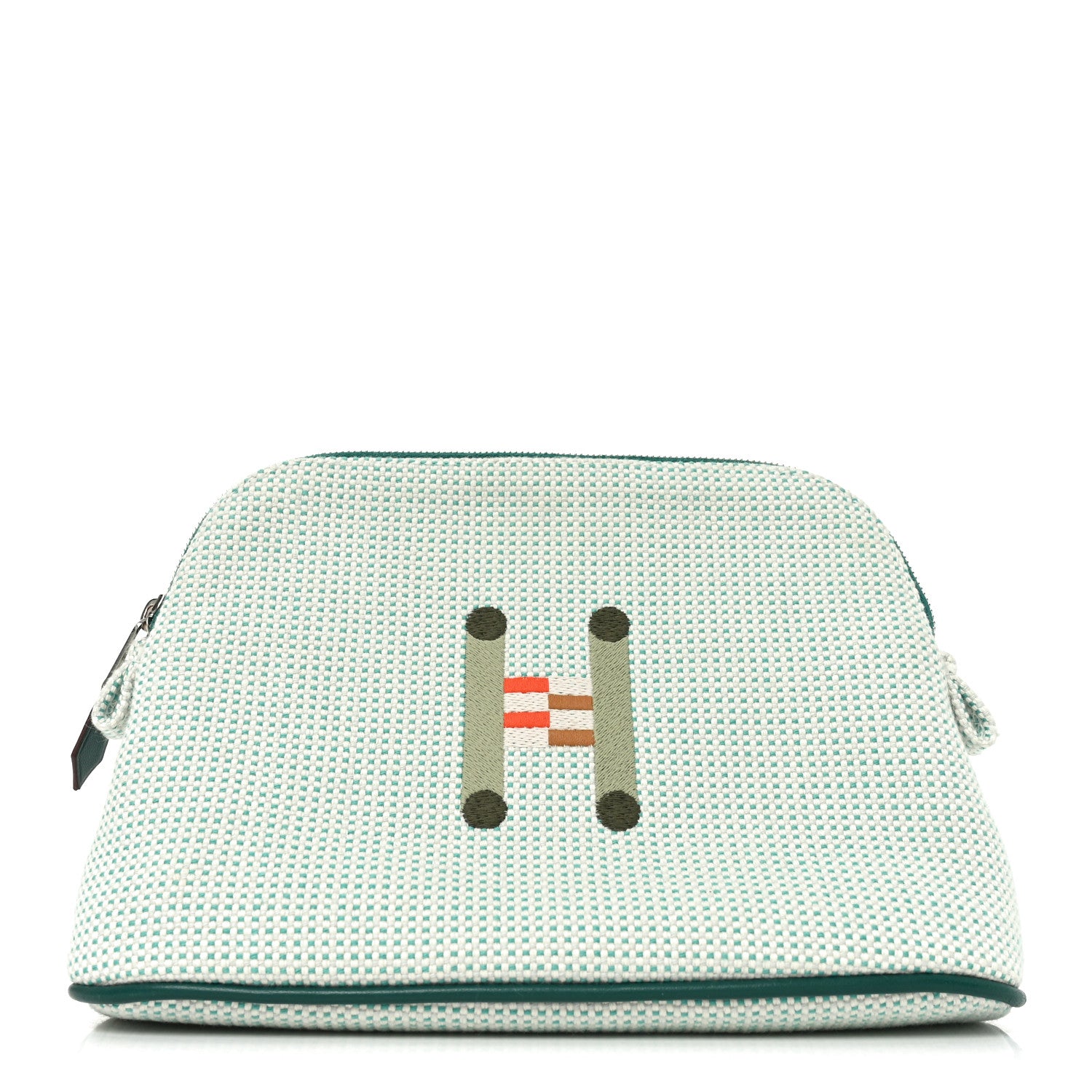 Hermes Cotton Canvas Crazy H Mini Bolide Case Nuage Menthe 1 of 9
