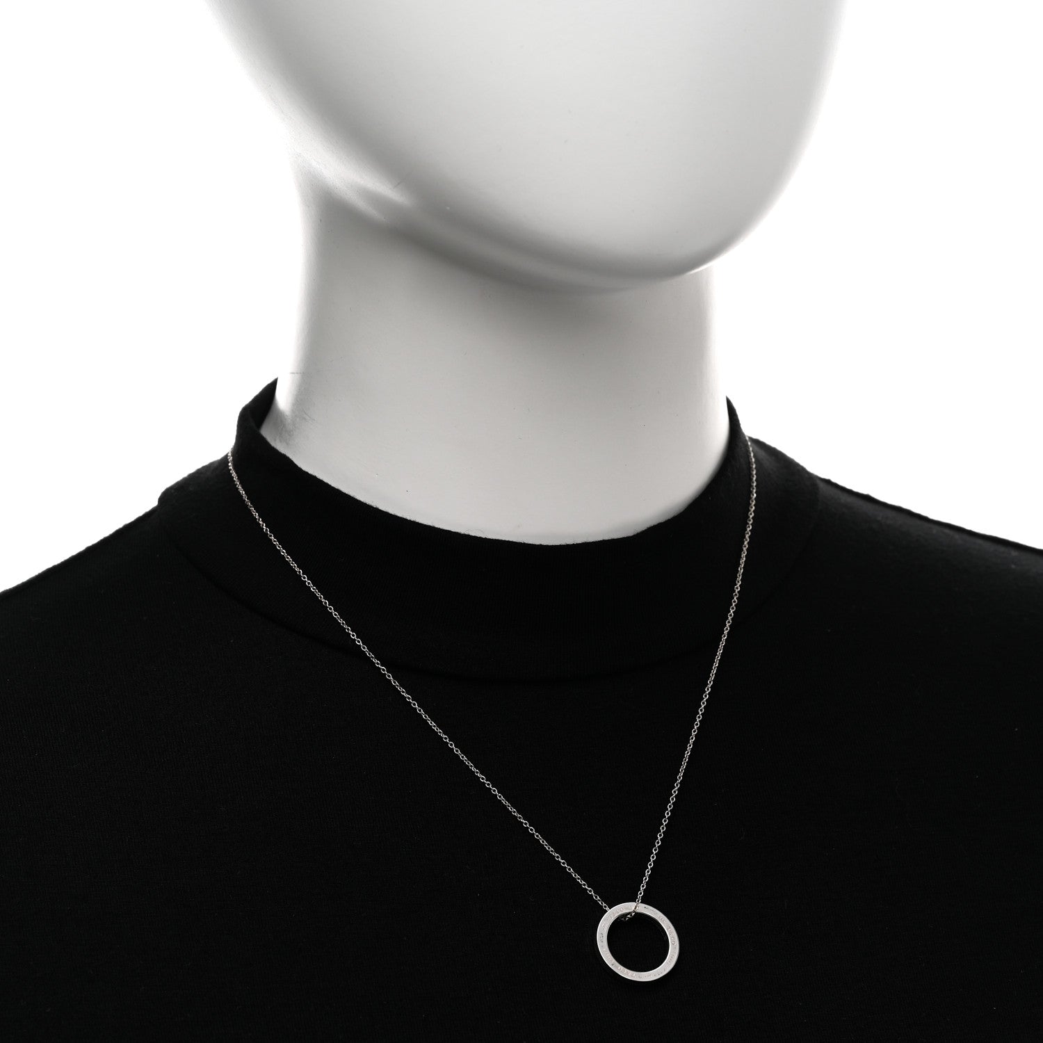 Tiffany Sterling Silver 1837 Circle Pendant Necklace 2 of 5