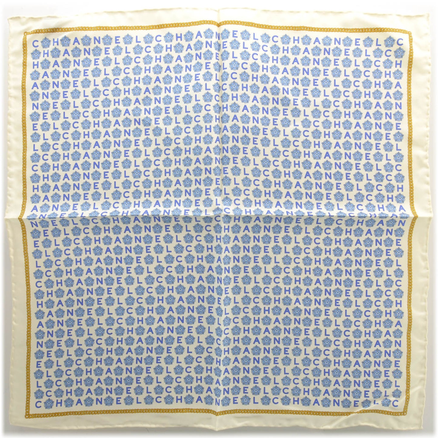 Silk Camellia Chain Pocket Square Scarf