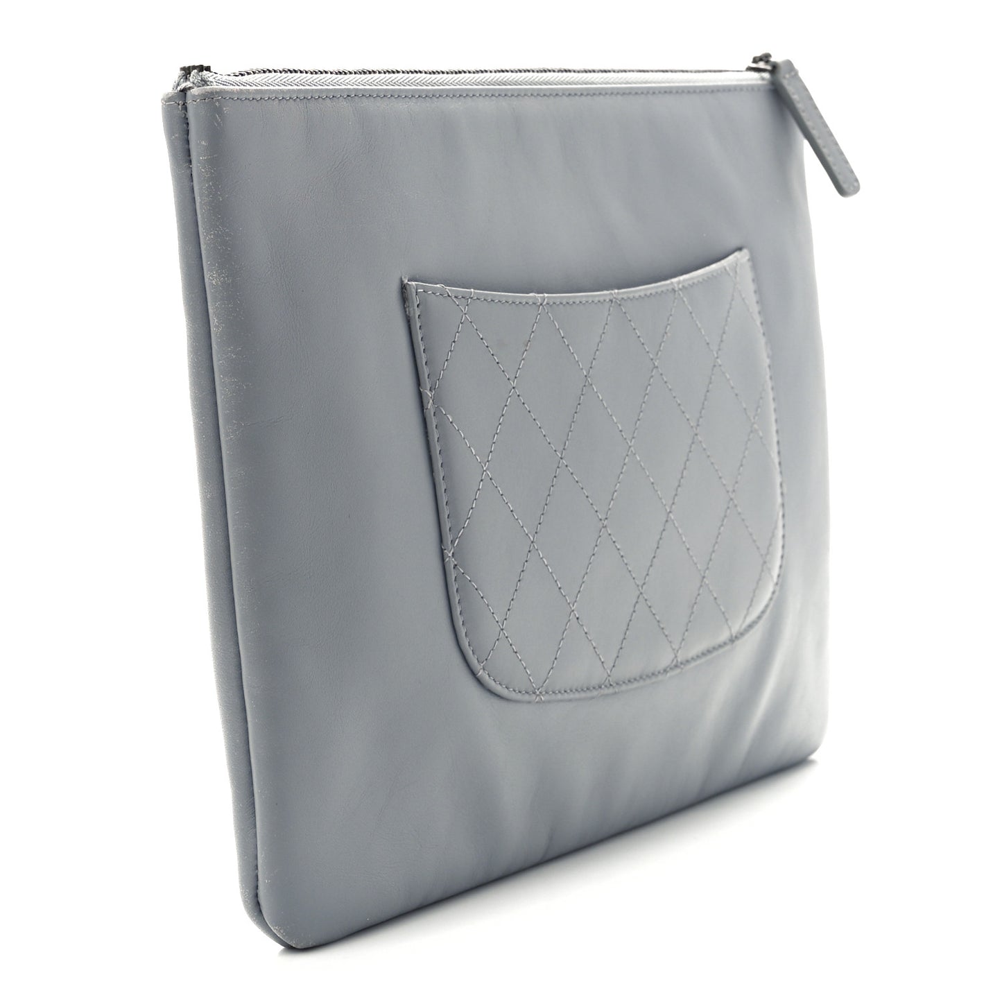 Calfskin Chain 20s Signe Medium Cosmetic Case Grey