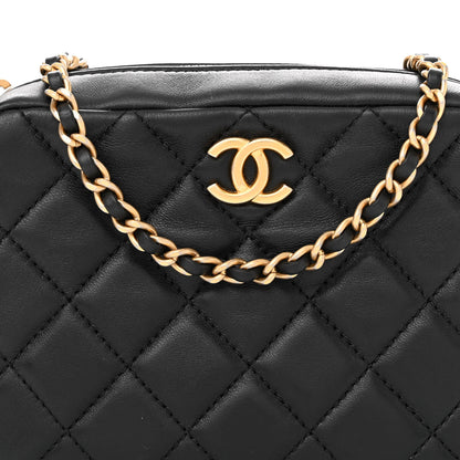 Chanel Lambskin Quilted CC Pearl Crush Camera Case Black 8 of 10