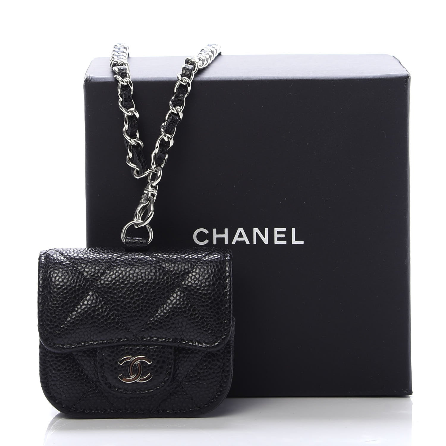 Chanel Caviar Quilted Airpods Pro Case Black 9 of 9