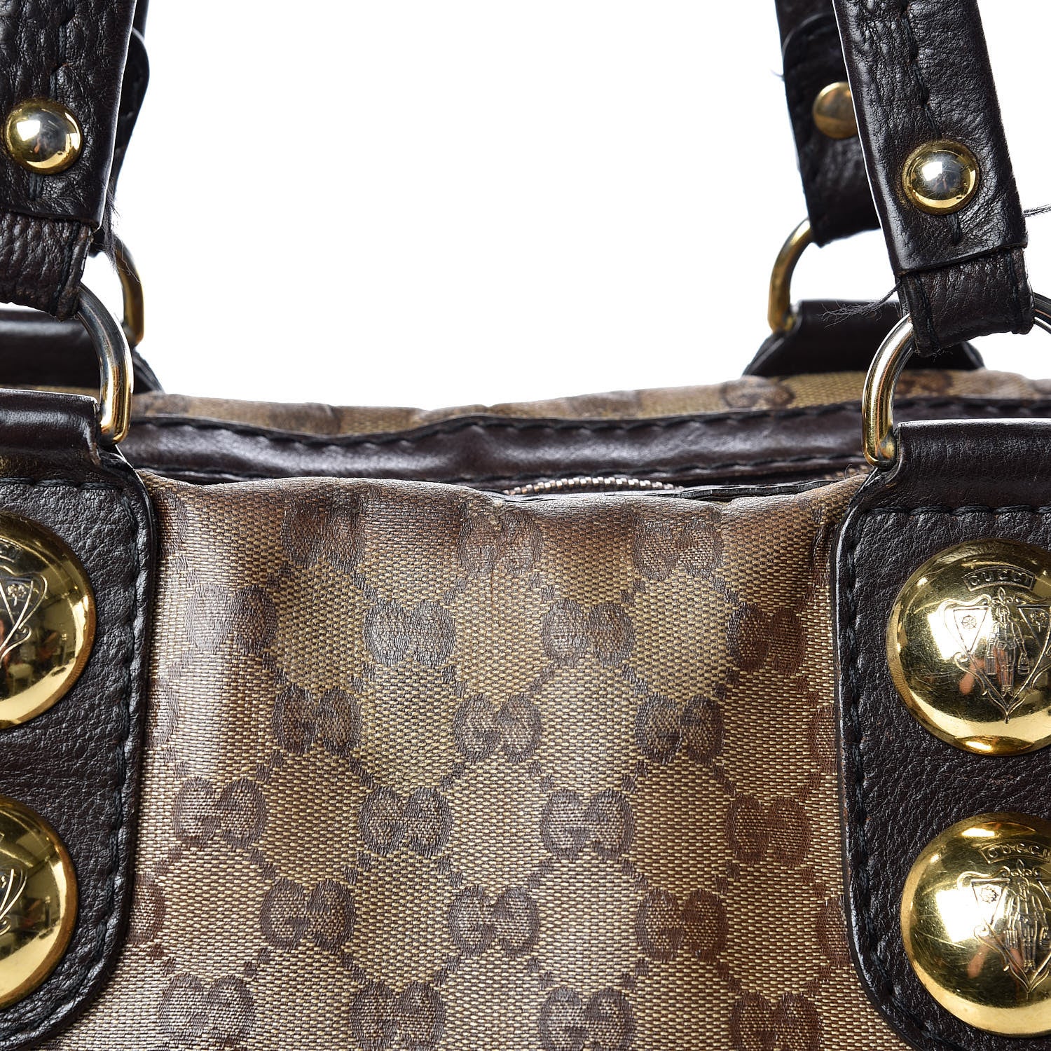 Gucci Crystal Monogram Small Babouska Tote Dark Brown 17 of 25