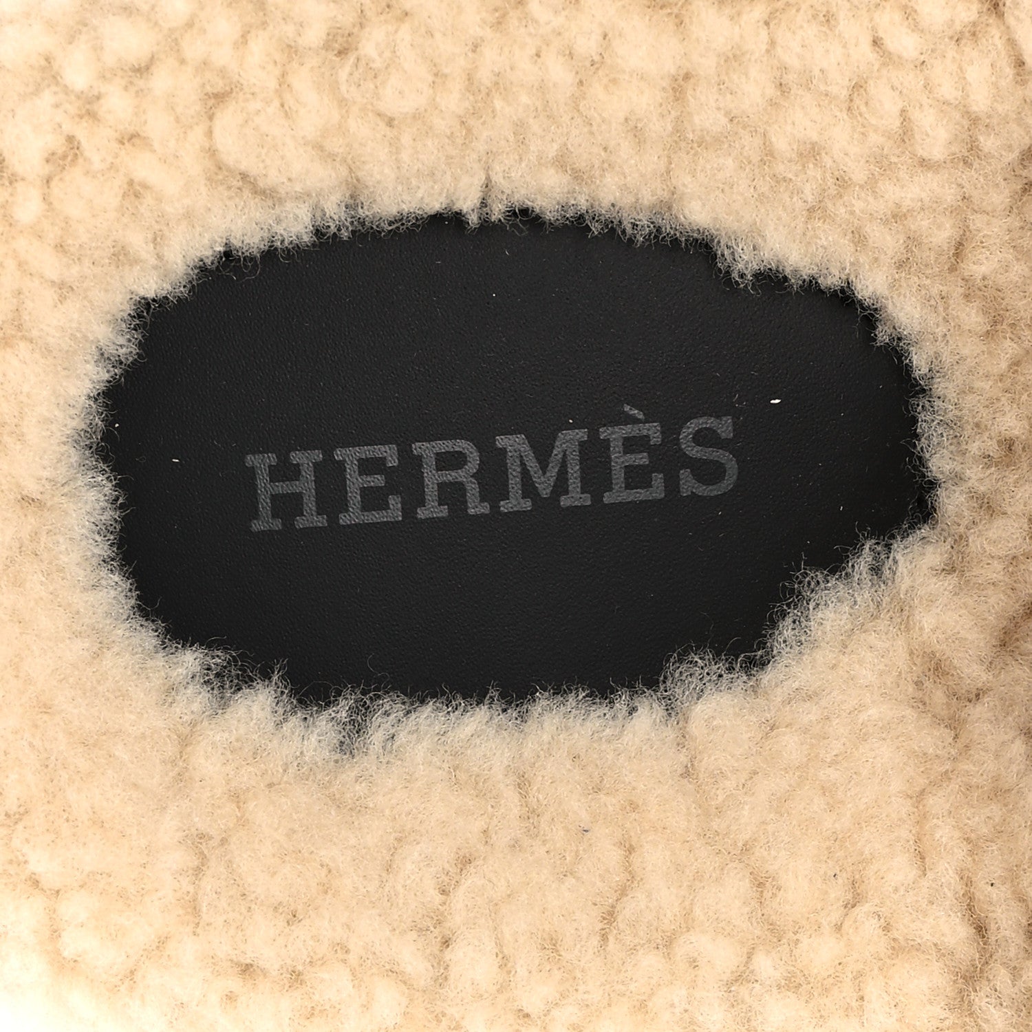 Hermes Calfskin Woolskin Womens Chypre Sandals 38 Black Ecru 8 of 9