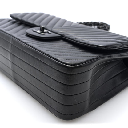 Chanel Lambskin Chevron Quilted Jumbo Double Flap  So Black 10 of 10