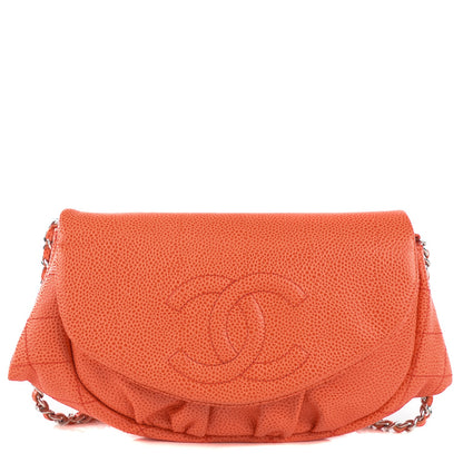 Chanel Caviar Half Moon Wallet On Chain WOC Orange 1 of 8