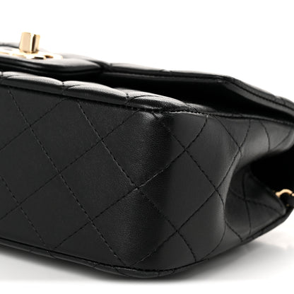 Chanel Lambskin Quilted Mini Top Handle Rectangular Flap Black 9 of 10