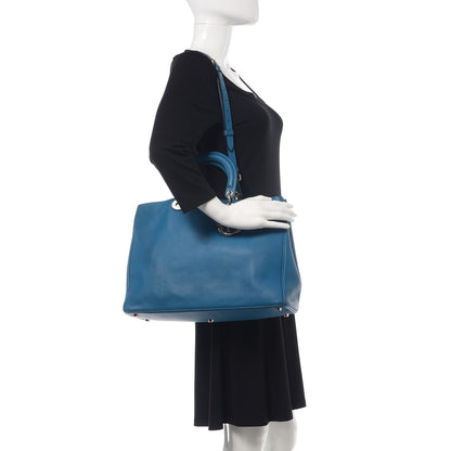 Christian Dior Smooth Calfskin Large Diorissimo Tote Blue 2 of 17