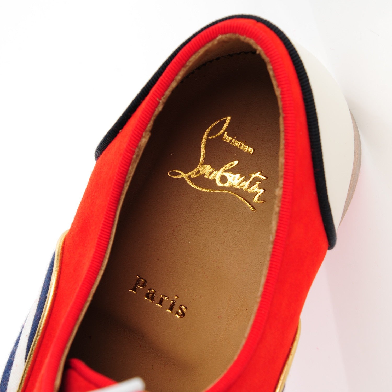 Christian Louboutin Suede Patent Calfskin Canvas John John Mens Flat Oxfords 43 Navy 8 of 8