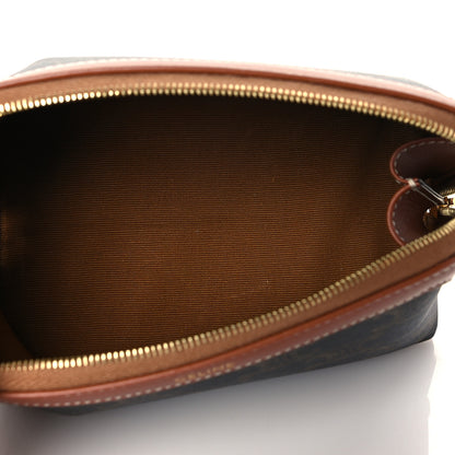 Celine Triomphe Canvas Calfskin Small Cosmetic Pouch Tan 5 of 11