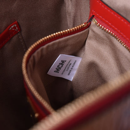 MCM Visetos Medium Crossbody Pouch Cognac 7 of 12
