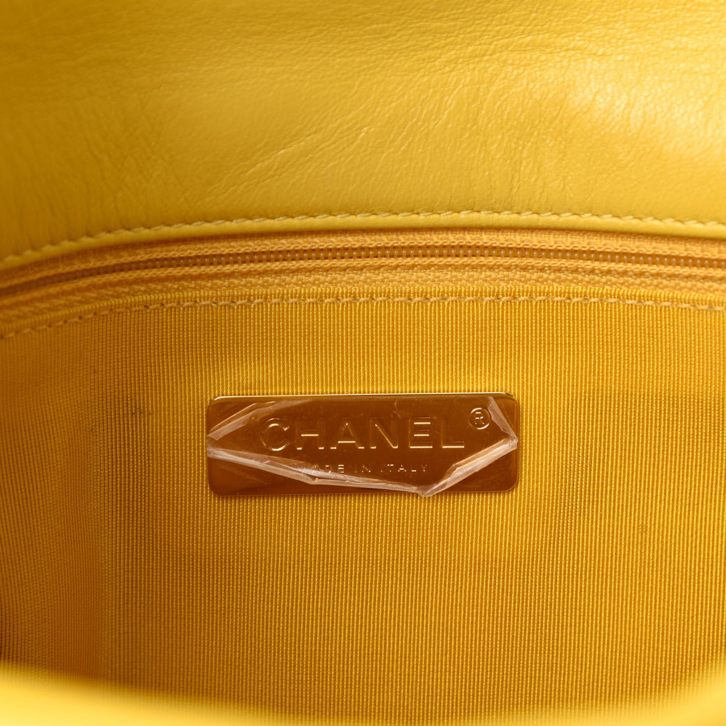 Lambskin Quilted Medium Chanel 19 Flap Yellow