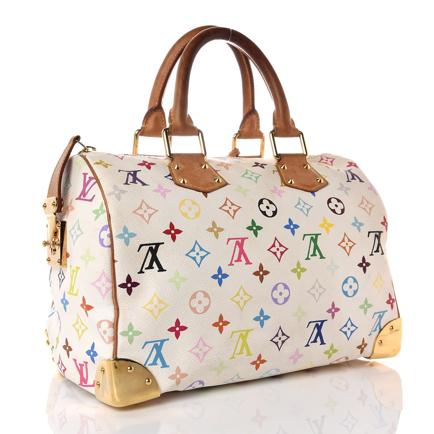 Louis Vuitton Monogram Multicolor Speedy 30 White 3 of 24
