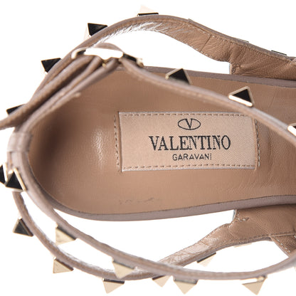 Valentino Garavani Calfskin Nappa Rockstud Ankle Strap 100mm Pumps 38 Nube Poudre 9 of 10