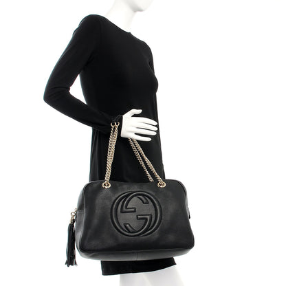 Gucci Pebbled Calfskin Medium Soho Bowler Black 3 of 13