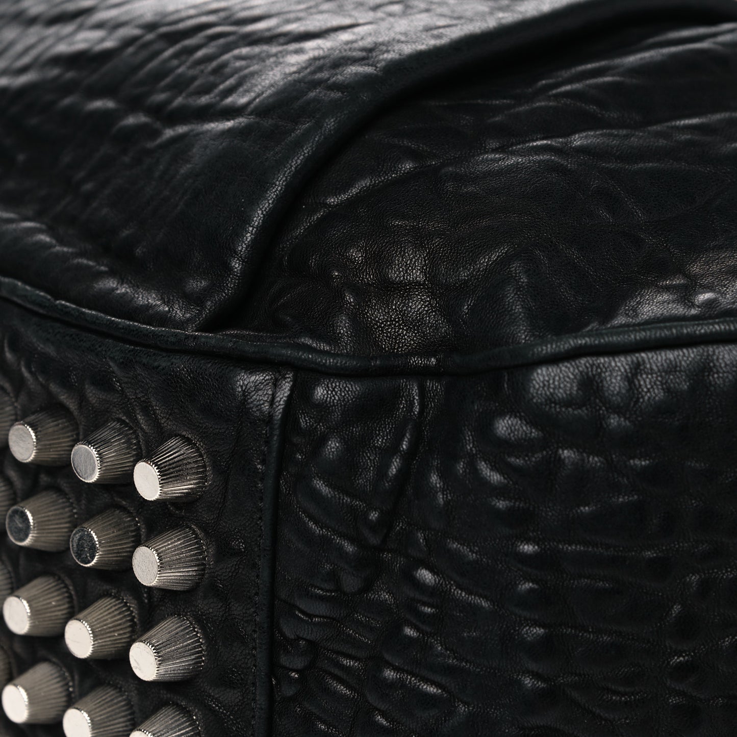 Pebbled Lambskin Morgan Hobo Black Silver Hardware