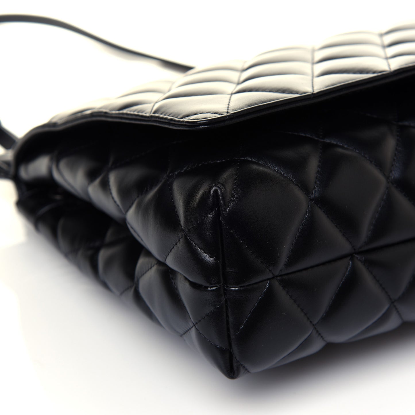 Nappa Calfskin Quilted Large Touch B Shoulder Bag Black