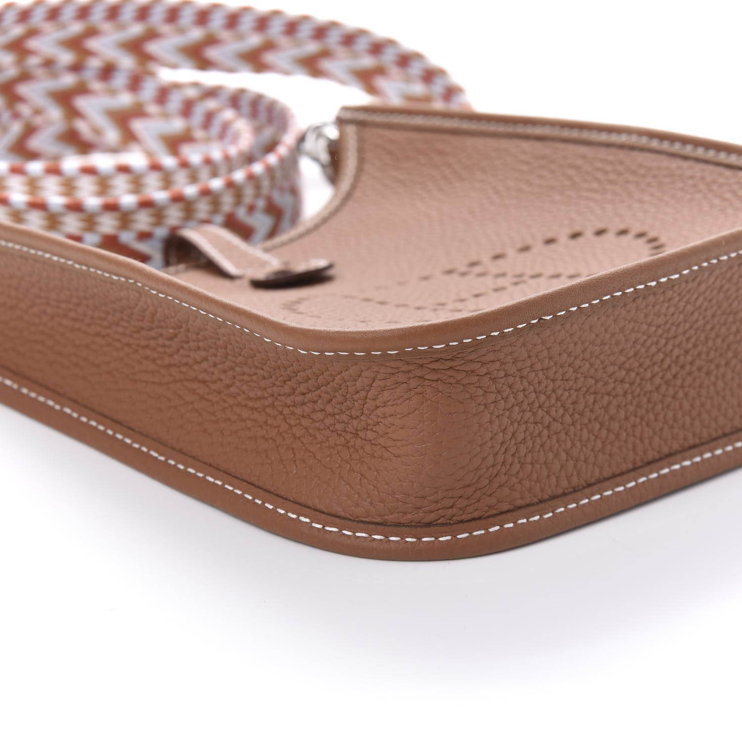 Hermes Taurillon Clemence Allegro Evelyne TPM Gold Cornaline White 6 of 10