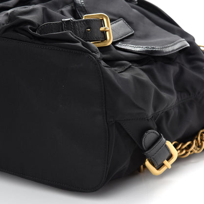 Prada Nylon Vela Saffiano Dragon Backpack Black 8 of 8