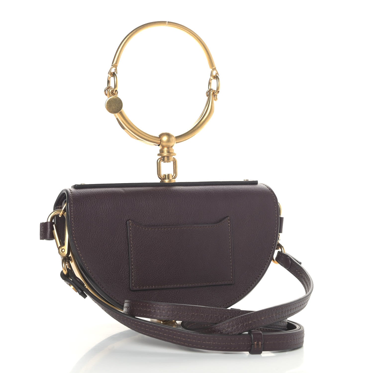 Chloe Calfskin Small Nile Bracelet Minaudiere Bag Carbon Brown 3 of 9