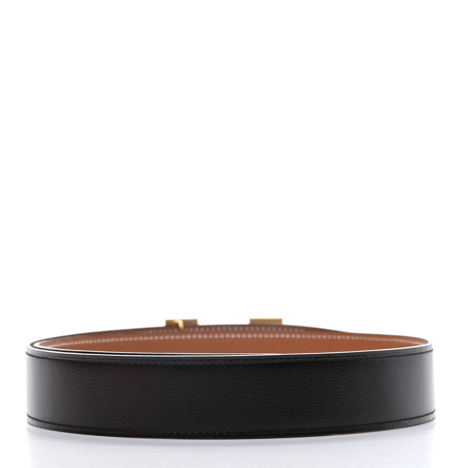 Hermes Box Togo 32mm H Belt 80 Black Gold 2 of 6